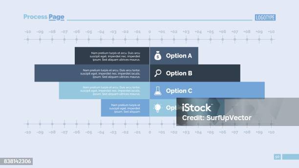 Option Bar Chart Ios Four Options Bar Chart Slide Template Stock Illustration - Download ...