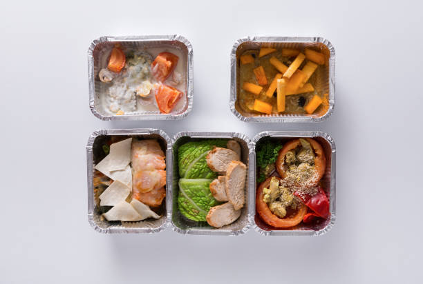 istock Healthy food take away in boxes on white background 838152304