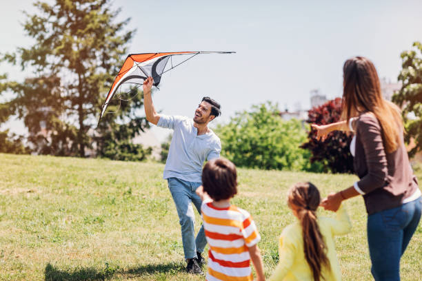 istock Family with a kite 838159828