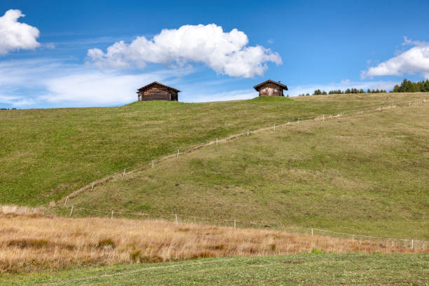 istock Two wooden huts in mountain 838165736
