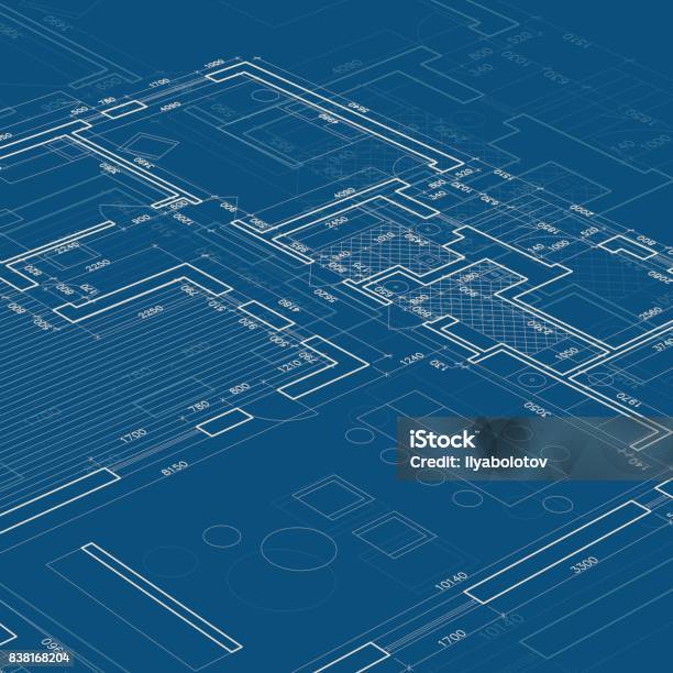 Blueprint Stock Illustration - Download Image Now - Blueprint, Construction Industry, Architecture