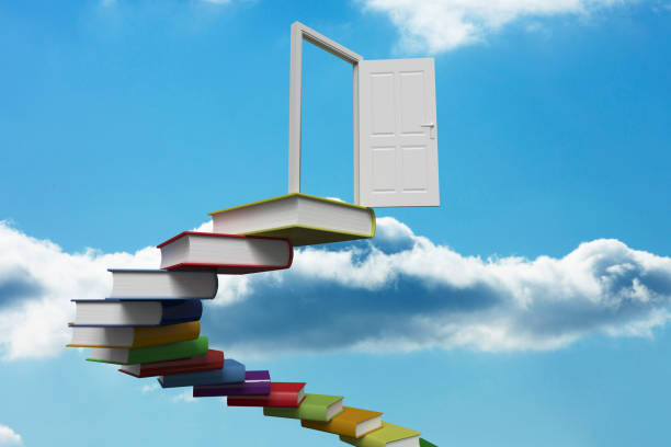 istock Book steps leading to door 838172112
