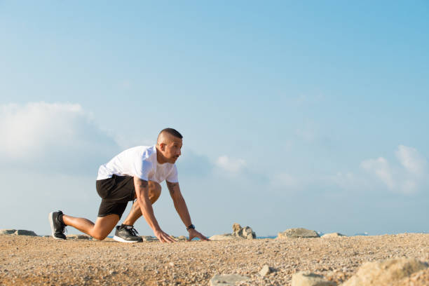 istock Bald young sportsman preparing for marathon 838172786