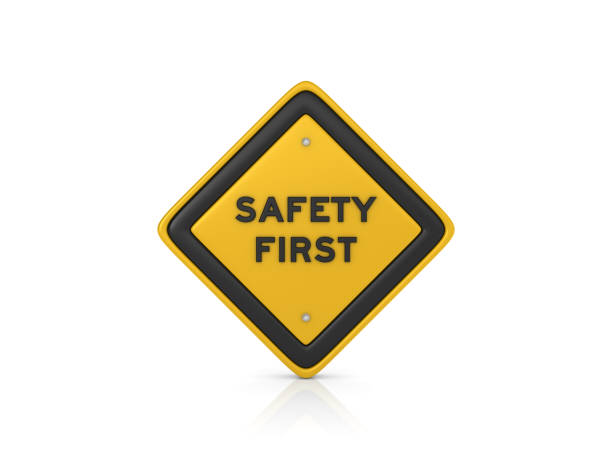 Safety First Concept Road Sign - 3D Rendering