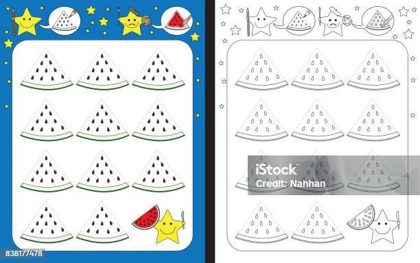 Preschool Worksheet Stock Illustration - Download Image Now - Black ...