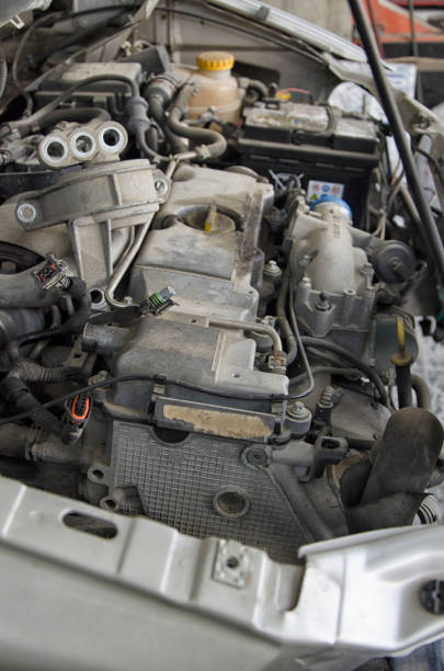 istock Incidented car in a garage 838186438