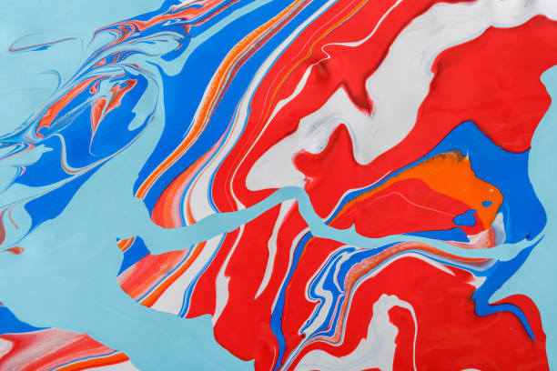 Liquid marbling acrylic paint background. Fluid painting abstract texture