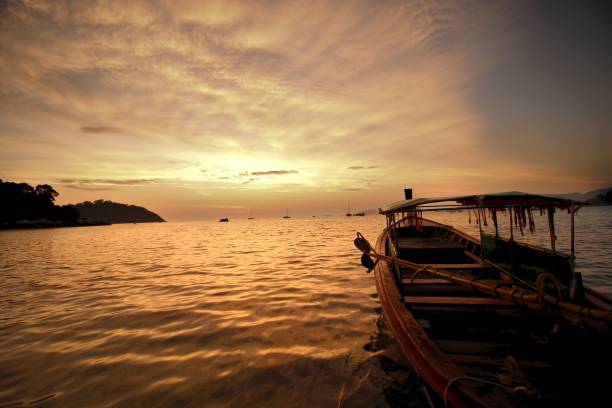 istock Sunset, Boat and Sea 838194960