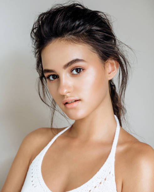 istock Beautiful woman face close up studio 838198206