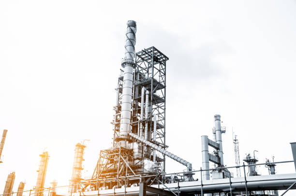 istock Industrial view at oil refinery plant form industry zone 838204896