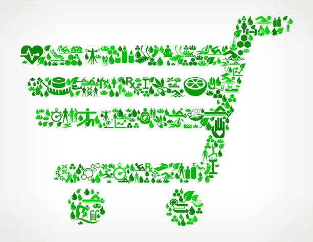 istock Shopping Cart Health and Wellness Icon Set Background Pattern 838205090