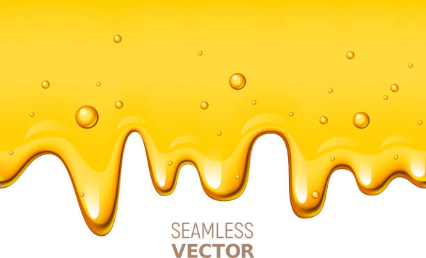 Vector seamless dripping honey on white background Vector seamless dripping honey on white background. Eps10. RGB. Global colors honey illustrations stock illustrations