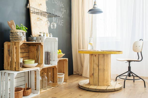 istock Crates and table in a room 838217354