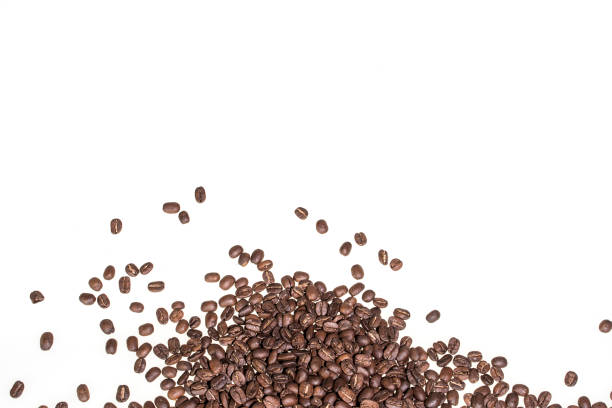 istock Group of coffee beans on white background 838224556
