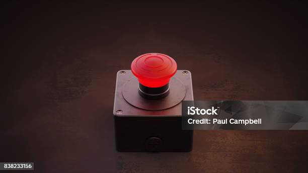 Big Red Button Stock Photo - Download Image Now - Button - Sewing Item, Red, Pushing