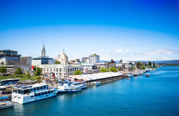 Valdivia view from the river stock photo