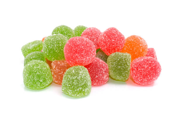 istock Colored jelly sweet sugar candies isolated on white background 838252698