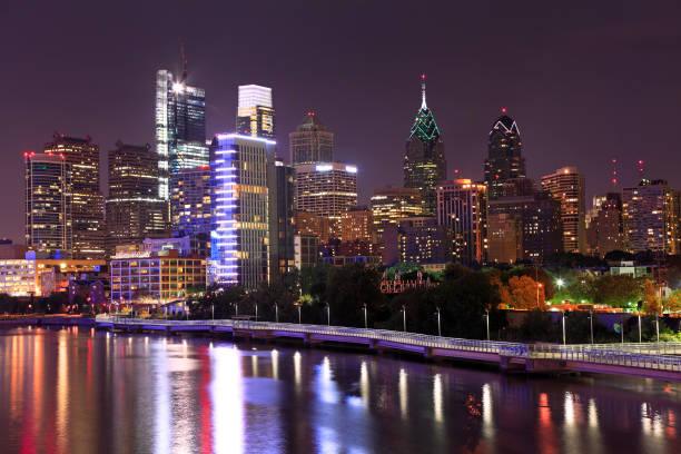 istock Philadelphia skyline illuminated at night, USA 838258224