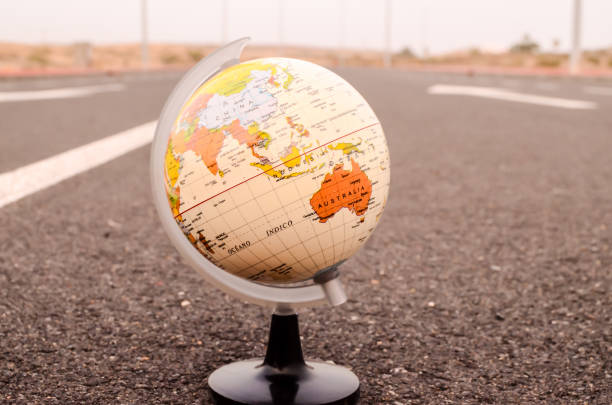 Globe Earth on an Asphalt Street