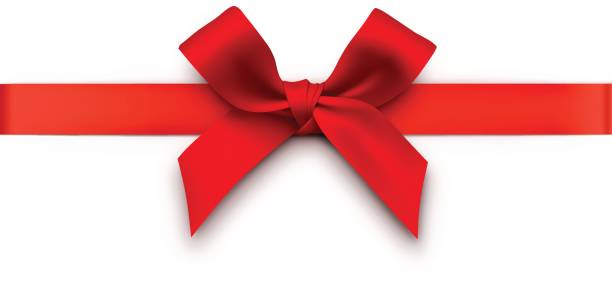 ilustrações de stock, clip art, desenhos animados e ícones de red gift bow with ribbon - ribbon bow white background red