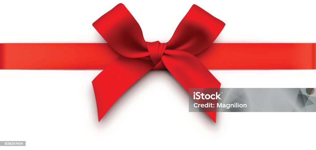 Red Gift Bow with Ribbon Vector illustration of a red bow with ribbon. Tied Bow stock vector