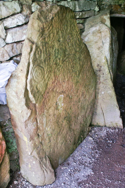 Entrance Stone, Cairn T, Loughcrew stock photo
