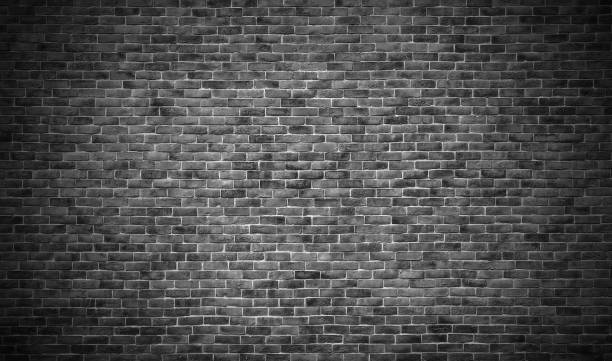 istock Black and white brick wall texture background, May use to interior design 838274250
