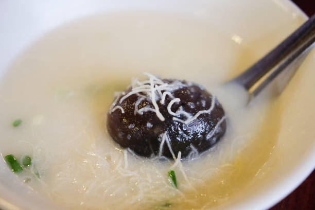 istock Bowl of rice porridge with potash preserved egg 838277532