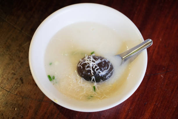 Porridge with century egg in many Asian countries.