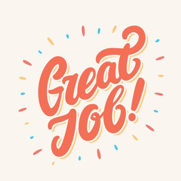 Great Job banner. Hand lettering. Vector hand drawn illustration.