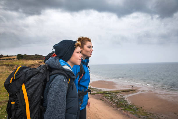 istock Brother and sister camping and hiking in Cornwall 838288418