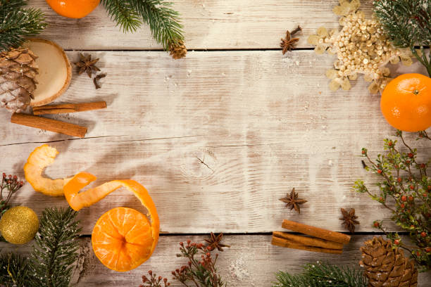 istock warm winter still life. snowy table. festive Christmas background. 838288534