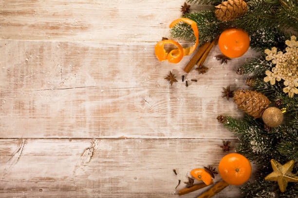 istock warm winter still life. snowy table. festive Christmas background. 838289500