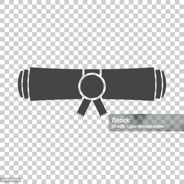 Diploma Rolled Scroll Flat Design Icon Finish Education Symbol Graduation Day Celebration Element Graduate Scroll Vector Illustration On Isolated Background Stock Illustration - Download Image Now