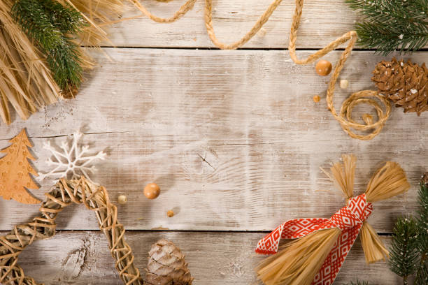istock Christmas still life on a wooden table. 838295414