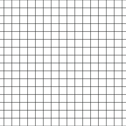 Checkered notebook paper vector seamless pattern. Graph paper black and white background.