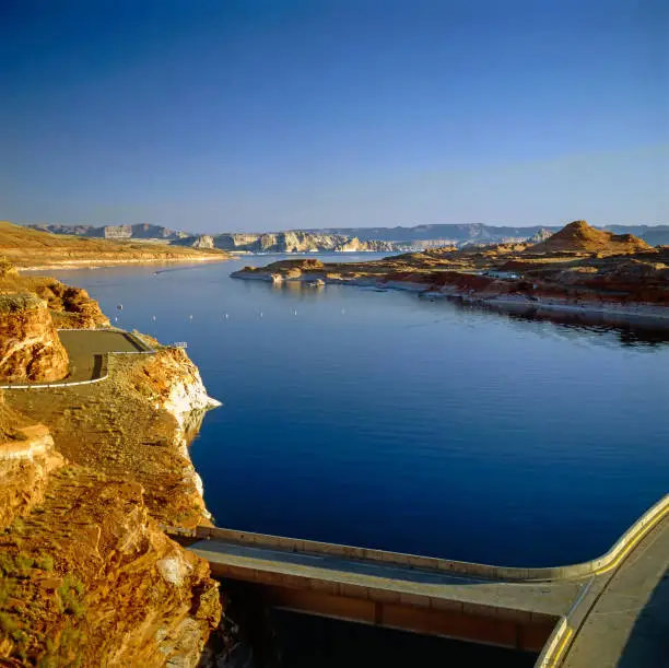 Lake Powell and Glan Dam in  Arizona