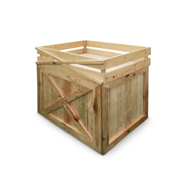 istock Wooden crate or wooden box isolate on white background 838324370