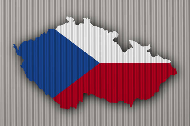 Textured map of Czech Republic in nice colors