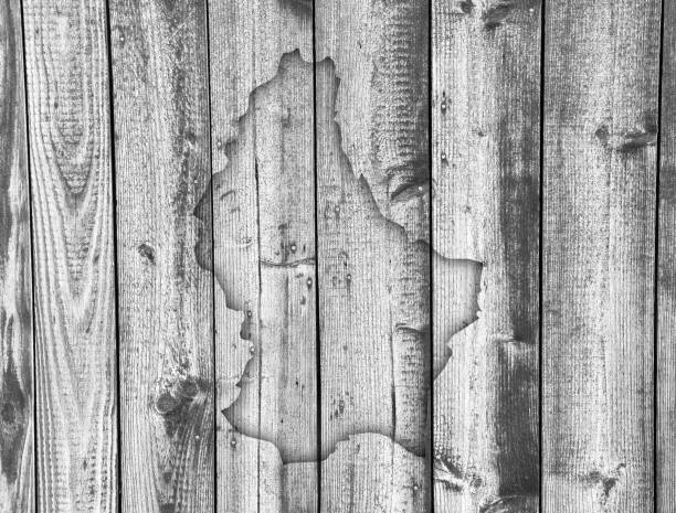 istock Map of Luxembourg on weathered wood 838330108