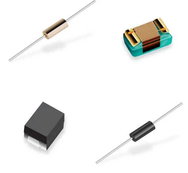 Vector illustration of Electronic RF and Power Inductors