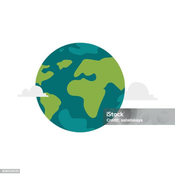 Vector Cartoon Flat Globe Illustration Isolated Stock Illustration - Download Image Now - Globe - Navigational Equipment, Planet Earth, Planet - Space