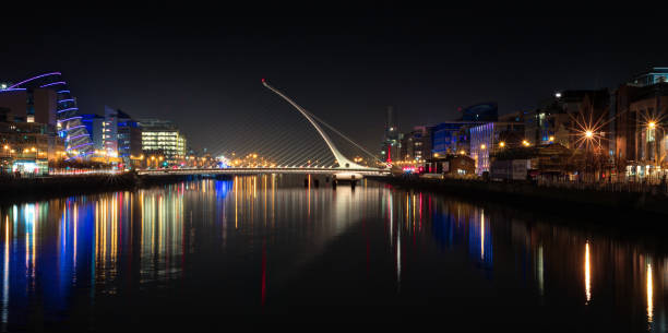istock Dublin River Liffey at night with reflections of light 838370008