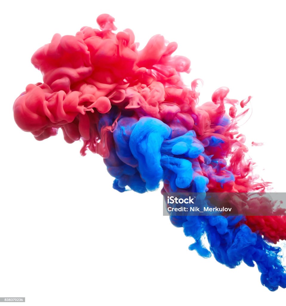 Ink Drop In Water Stock Photo - Download Image Now - Blue, Ink, Red - iStock