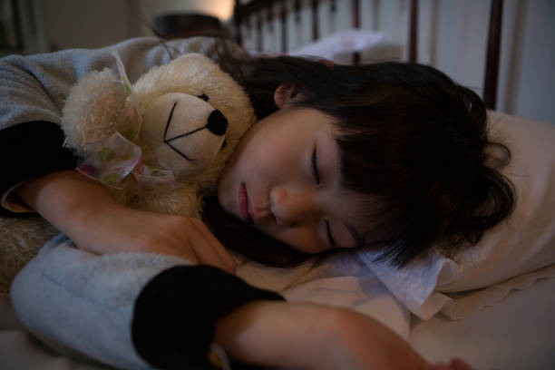 istock Innocent girl sleeping on bed 838371758