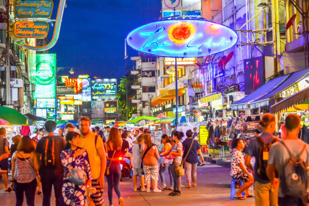 khao san road) 에서 방콕, 태국 - khao san road 뉴스 사진 이미지