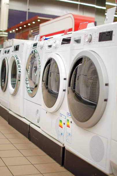istock Row of washing machines 838390366