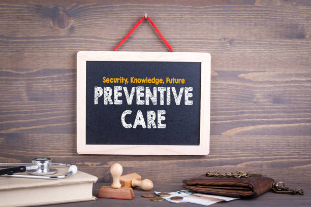 istock Preventive Care concept. Chalkboard on a wooden background 838391458