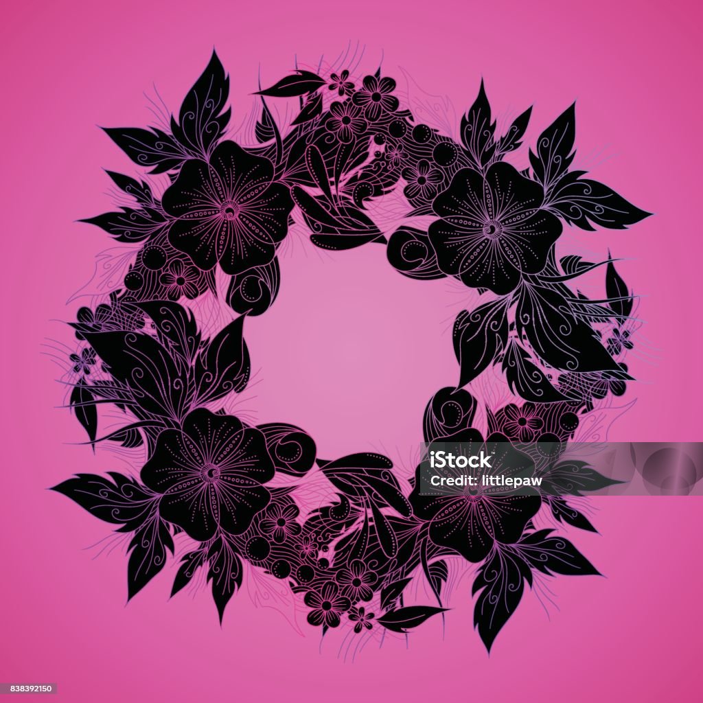 Romantic floral frame with flowers, vector illustration, card design template Abstract stock vector