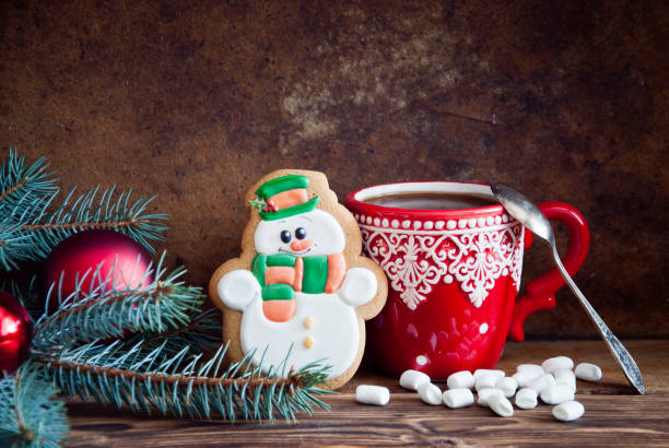 istock Hot chocolate and gingerbread snowman 838392704